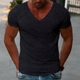 thumbnail image 2 of Men's Summer V Neck T Shirt Slim Fit Casual Short Sleeve Soft Breathable Lightweight Comfortable Stylish Tee for Daily Wear Men's Tops T-Shirt Casual Crew Neck Loose, 2 of 5