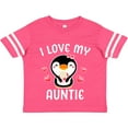 thumbnail image 3 of Inktastic I Love My Auntie with Cute Penguin and Hearts Girls Toddler T-Shirt, 3 of 5