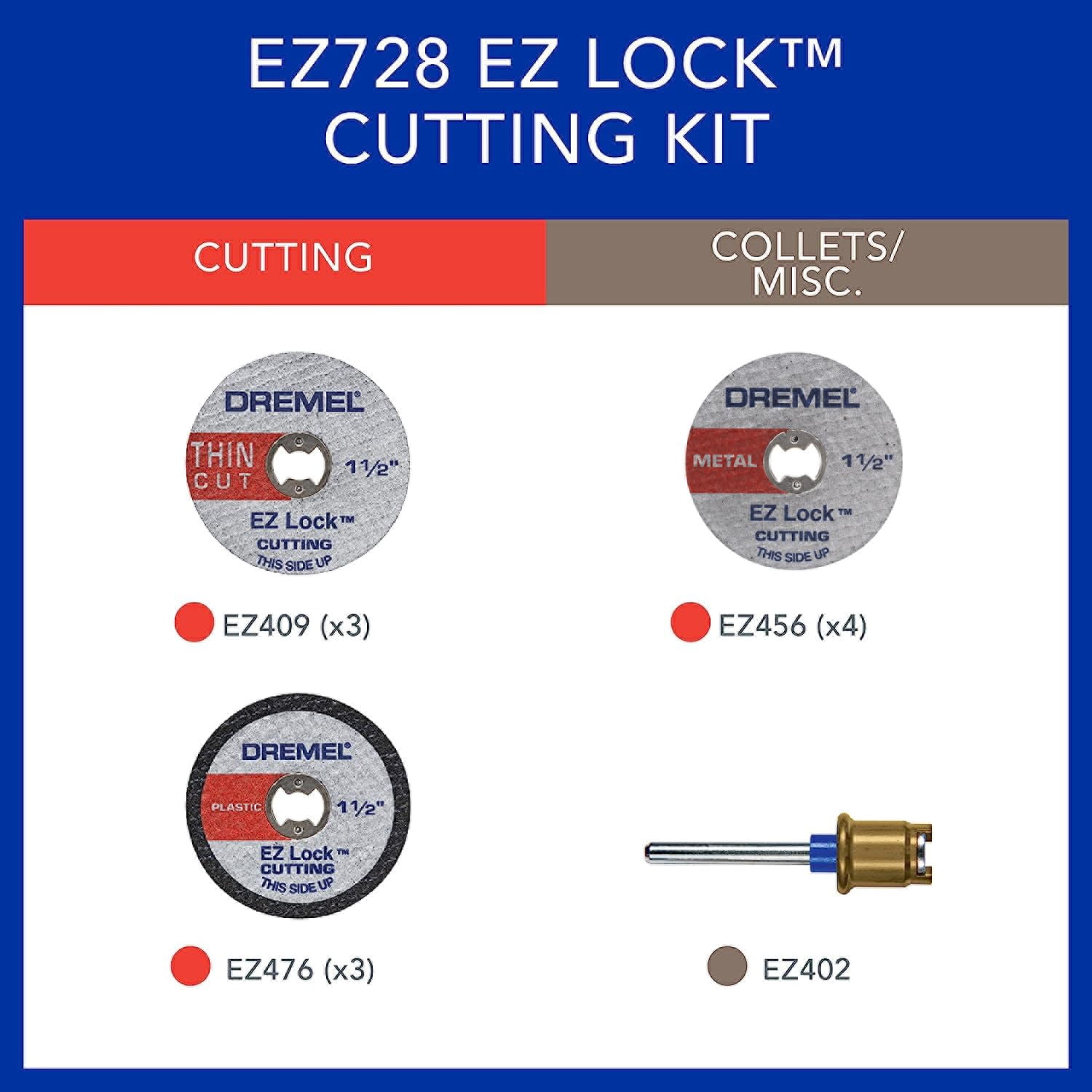 Dremel EZ728-01 11-Piece EZ Lock Cutting Accessory Micro Kit
