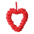 thumbnail image 3 of Corona de corazón para San Valentín, decoración floral, flores rosas artificiales Estilo A, 3 of 9