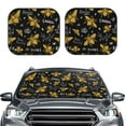thumbnail image 2 of Wukai Hohey Bee Golden Embroidery Car Front Windshield Sun Shade,Sun Visor Shield Block Automotive Interior Protector Blocks UV Rays-Small, 2 of 6