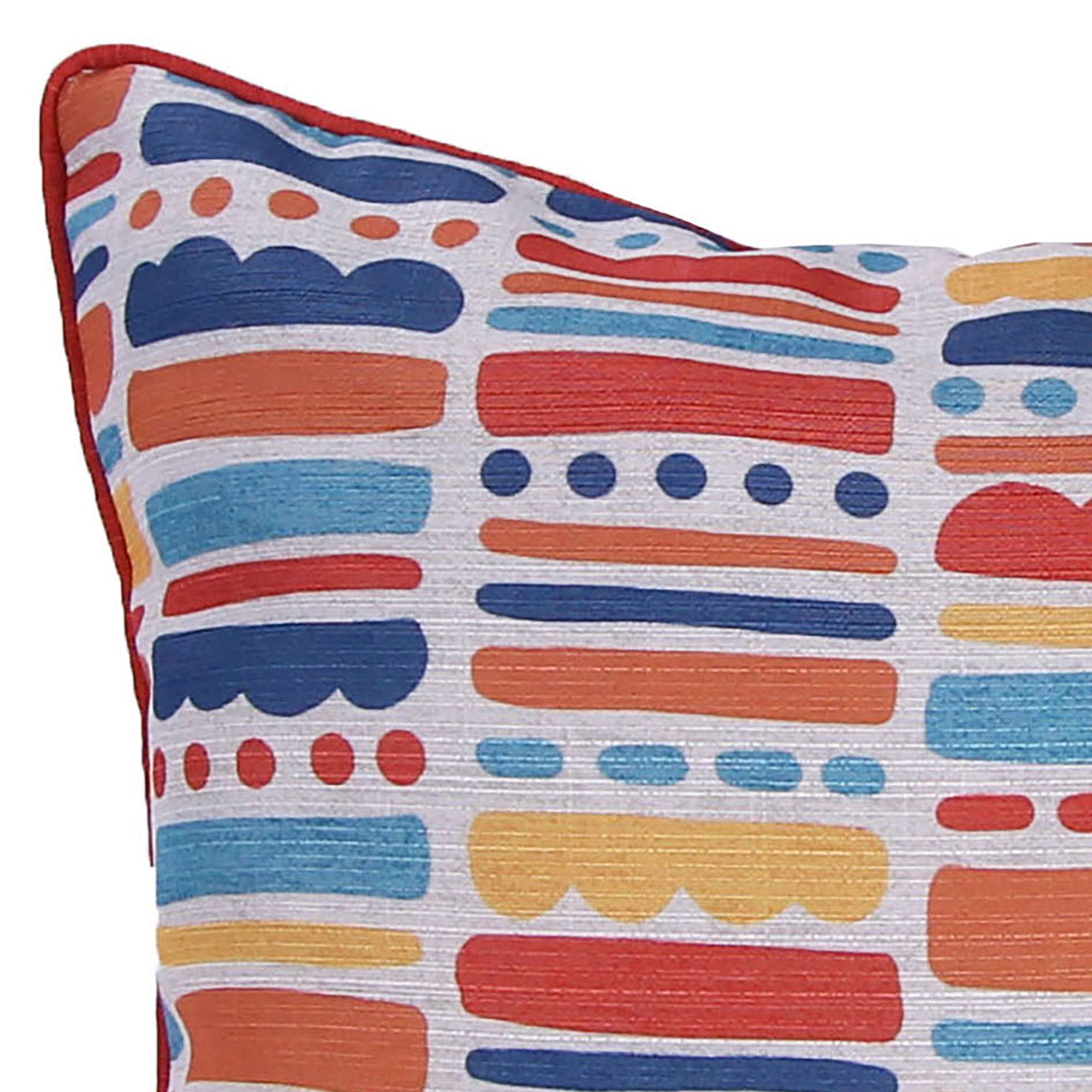 Jordan Manufacturing 18" x 18" Multicolor Confetti Stripe Dash Square Decorative Throw Pillow with Welt