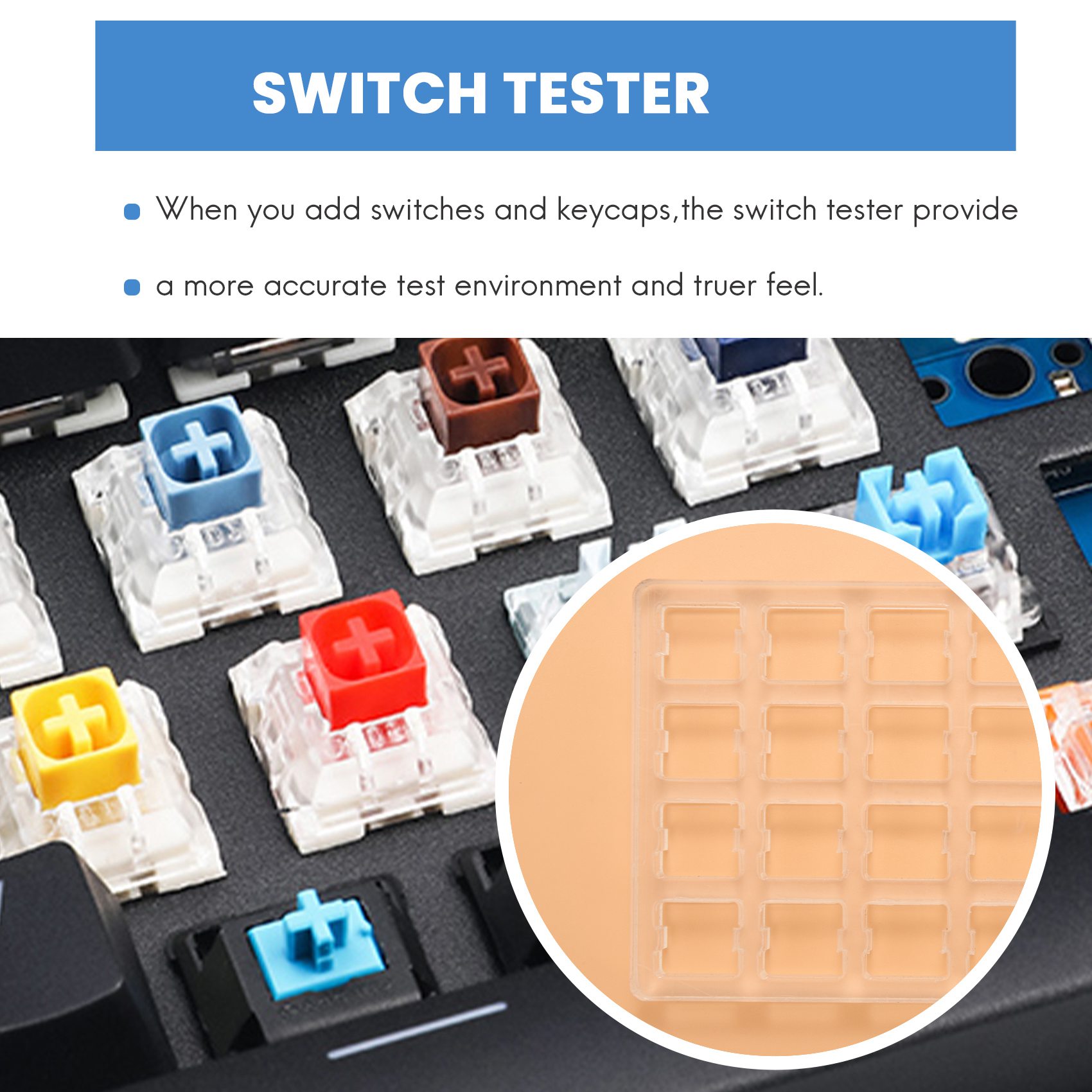 24 Key Acrylic Switch Tester for Cherry Mx Switches for Gateron Zealio