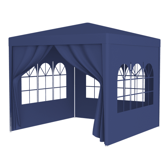 Dtwnek 10'x10' Outdoor Party Tent Heavy Duty Wedding Canopy 4 Removable Walls, Blue