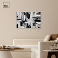 thumbnail image 3 of Melosa Canvas Modern Black White Abstract Wall Art by Art Remedy, Silver Frame, 45" x 30", 3 of 7