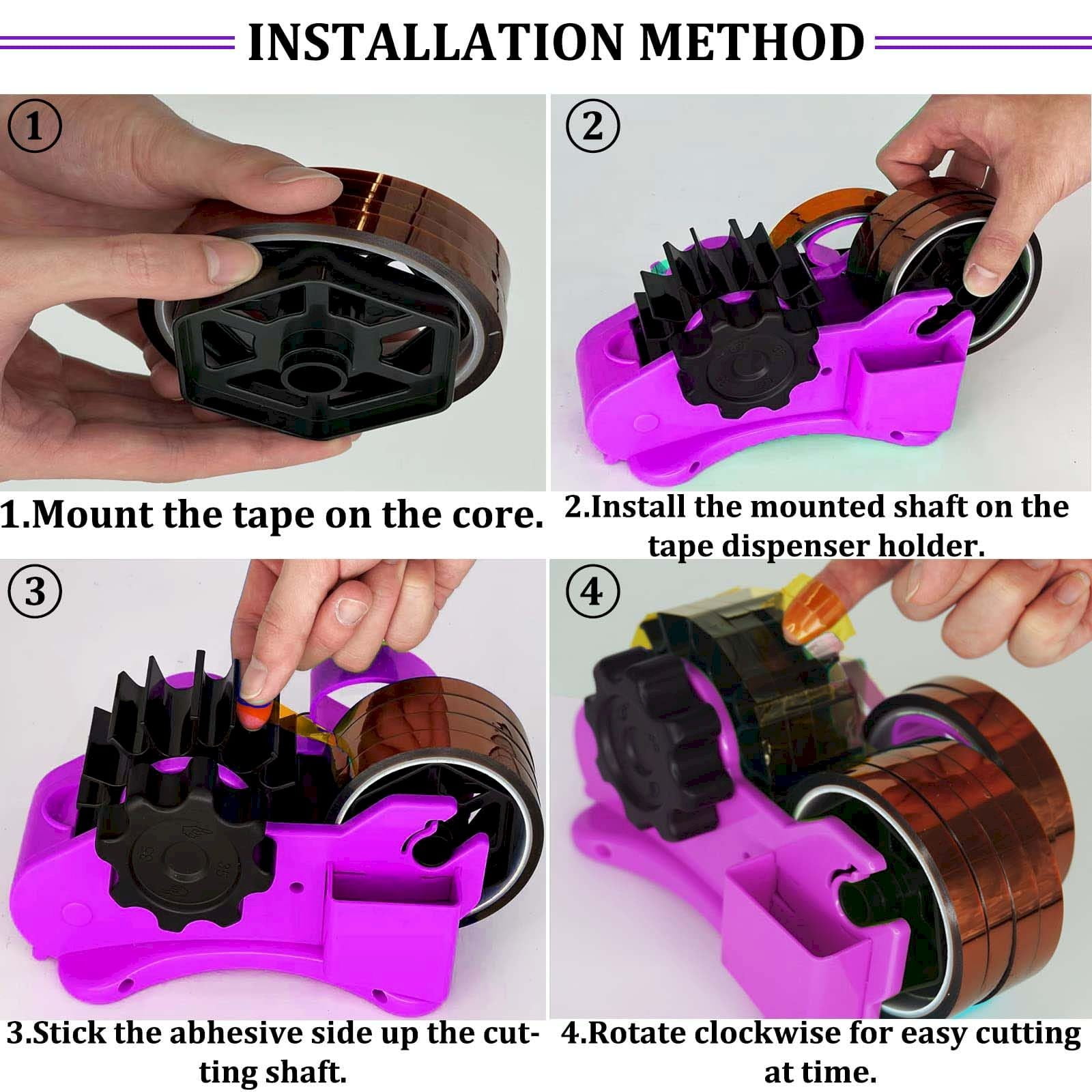 MOQIN Heat Tape Dispenser Sublimation - Multiple Roll Cut Heat Tape Dispenser Sublimation for Heat Transfer Tape, Semi-Automatic Tape Dispenser with Compartment Slots and 1" & 3"