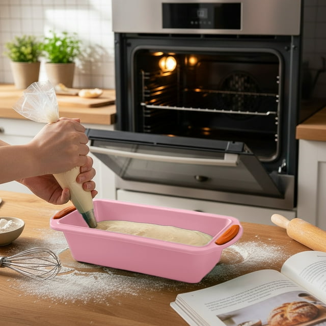 Rvkxad Silicone Bread Loaf Pan, 11.4x5.3 Inch Non-Stick Baking Pan for Bread Lasagna, Loaf Pan, Baking Mold