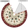 thumbnail image 3 of Christmas 48 Inch Christmas Tree Skirt Xmas Holly Leaves Wreath Flowers Berries Carpet Mat Funny Party Decor Supplies for Xmas Halloween Decorations Occasion Ornament, 3 of 6