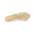 thumbnail image 4 of BLISSFUL STEP Women's Clear Strap Stiletto Heels Sandals Beige 7, 4 of 8