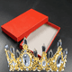thumbnail image 4 of Corona de pastel de cumpleaños de boda de reina, flores de carámbano de cristal grande, diadema hecha a mano, joyería para la cabeza Vhermosa, 4 of 5