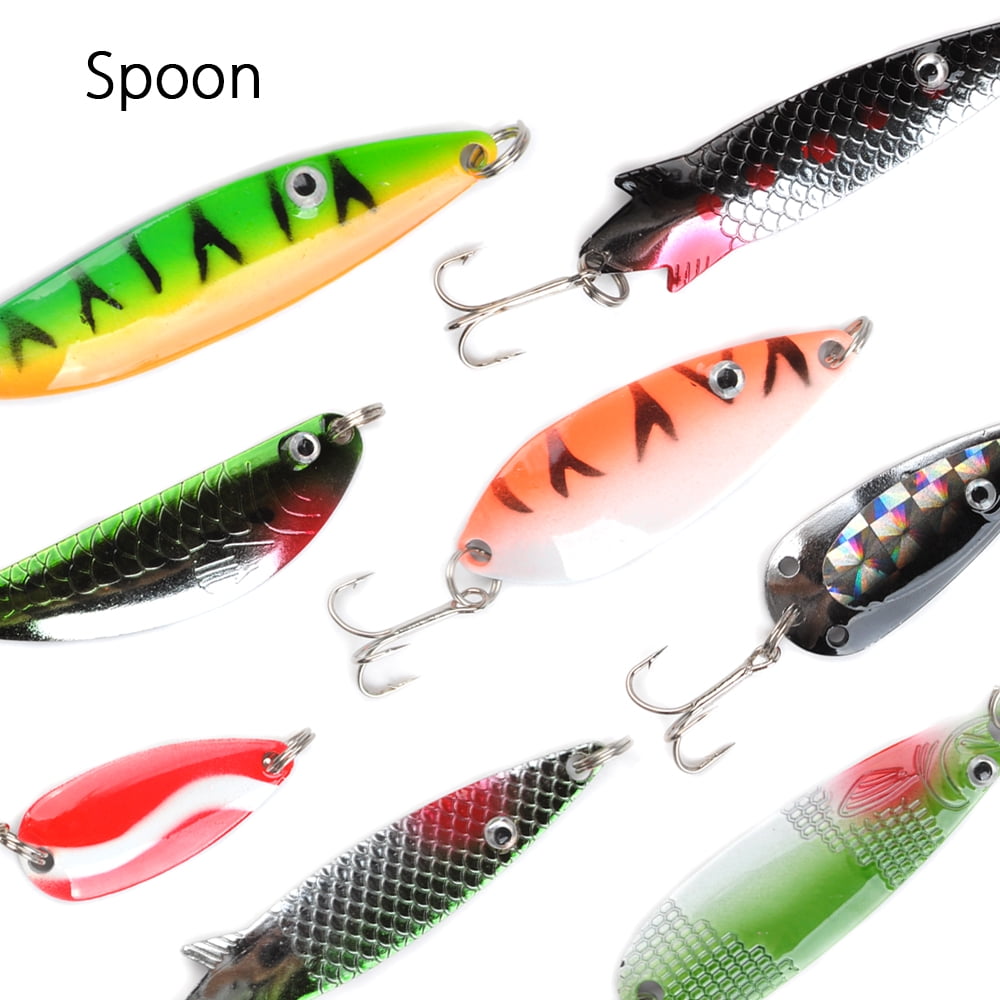 dr.fish 60 fishing lures kit with 5 tackle boxes spinners soft plastic swimbait crankbaits minnow variety kit rooster tail trout spinner salmon spoons walleye