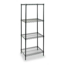 Wire Shelving Unit, 24"D x 36"W x 74"H, 4 Shelves, Black
