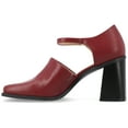 thumbnail image 3 of Journee Womens Bobby Stacked Heel Square Toe Pumps, Widths Available, 3 of 10
