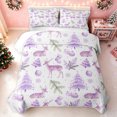 thumbnail image 2 of Erosebridal Watercolor Reindeer Quilt Full, Christmas Tree Full Bedspread Sets, White Plum, 3 Pieces, 1 Coverlet and 2 Pillowcases, 2 of 7
