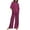 New-Purple, variant on Homenesgenics Sweatsuits 2pcs Sets Womens Plus Size Summer Women's Summer Suit Fashion Short Sleeve Solid Color Trousers Casual Two-Piece Suit