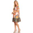 thumbnail image 3 of Sakkas Eliza Women's Cocktail Short Sleeve Floral Print Boho Dress Summer Casual - 637 - One Size, 3 of 5
