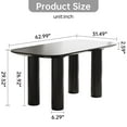 thumbnail image 3 of QEZEOM Modern Dining Table 63", Rectangular Dining Room Table for Kitchen, Bar, Easy Assembly, Table Only, Black, 3 of 8