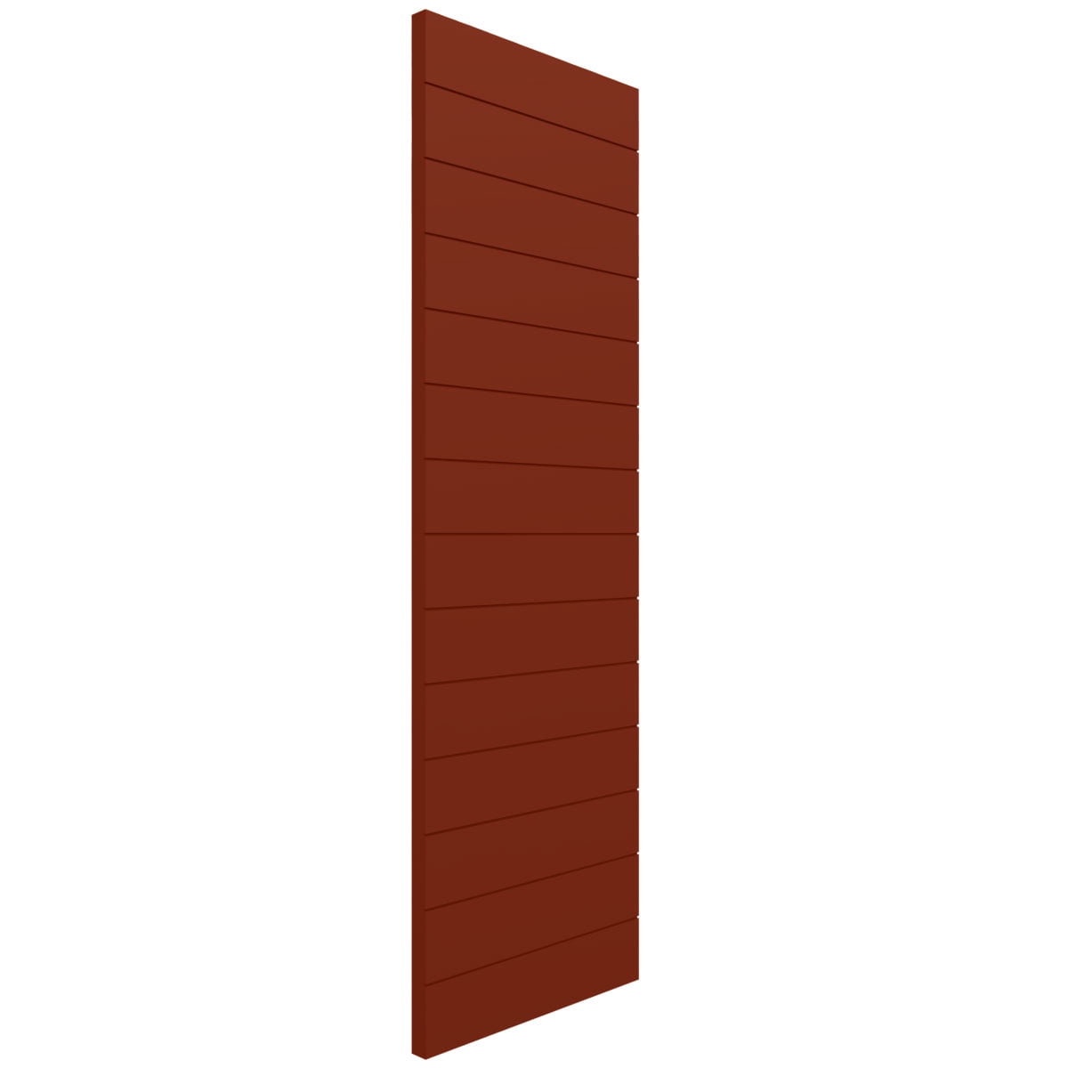 Ekena Millwork 18"W x 61"H True Fit PVC Horizontal Slat Modern Style Fixed Mount Shutters, Pepper Red (Per Pair - Hardware Not Included)