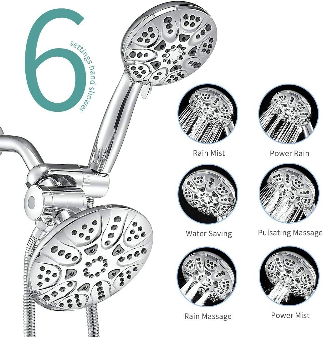 Doiliese Shower Head Combo High Pressure 30Setting Rain Handheld Shower with Hose