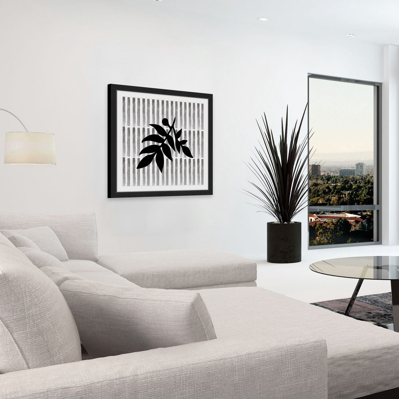"Black Leaf" Framed Painting Print
