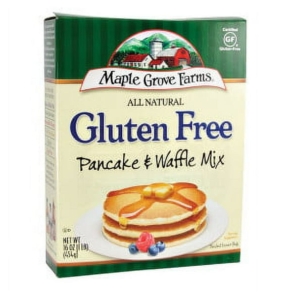 MAPLE GROVE FARMS ALL NATURAL GLUTEN FREE PANCAKE & WAFFLE MIX 16 OZ BOX (Pack of 6)