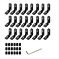 thumbnail image 1 of 24 Piezas Serie 2020 Soporte de Unión de Conector de Esquina Interior en Forma de L con Tornillos Negro, 1 of 6