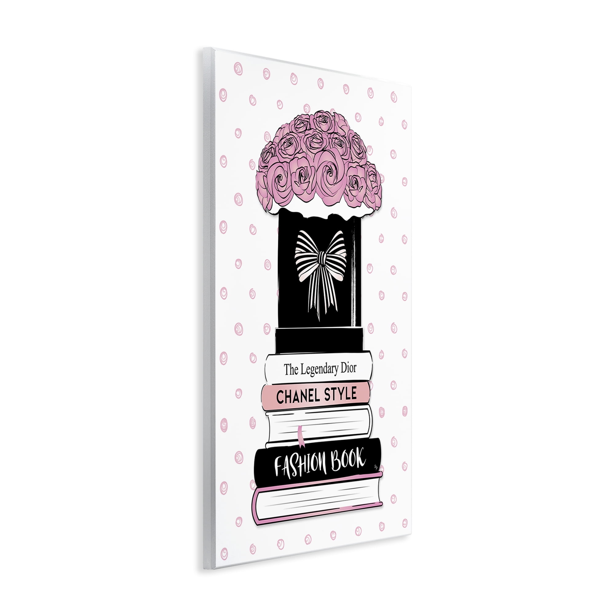 Stupell Industries Roses & Fashion Books Fashion Painting Unframed Art Print Wall Art, 13 x 19