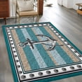 thumbnail image 2 of Blue Beige Anchor Area Rugs 4'x6', Washable Small Throw Rugs for Office Bathroom, Nautical Summer Beach Coastal Ocean Indoor Outdoor Rug Non-Slip Low Pile Carpet Runner Reversible Floor Mats, 2 of 8