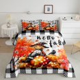 thumbnail image 2 of YST Thanksgiving Pumpkin Comforter Set for Kids Boys Girls,Retro Scarecrow Bedding Set,Botanical Maple Reversible Duvet Insert,Hello Fall Quilt with 2 Pillowcases Bedroom Decor,Queen, 2 of 5