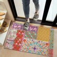 thumbnail image 2 of Botanical Floral Patchwork Non-Slip Entryway Door Mat,Boho Indoor Decor Durable Low Plush Door Mat,Washable Welcome Rug for Patio Hallway Home Decor 20x32 Inches, 2 of 7