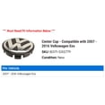 thumbnail image 2 of Center Cap - Compatible with 2007 - 2016 Volkswagen Eos 2008 2009 2010 2011 2012 2013 2014 2015, 2 of 2