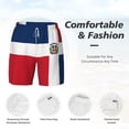 thumbnail image 3 of Men's 2 in 1 Swim Trunks with Compression Liner Dominican Republic Flag Quick Dry Beach Shorts, 3 of 6
