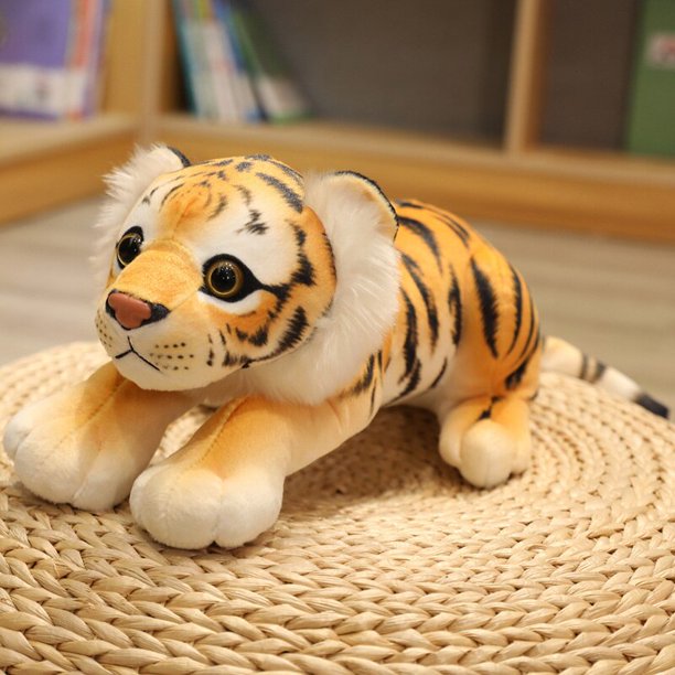 30/32cm Real Life Cute Tiger Leopard Lion Plush Toys Stuffed Forest Simulation Animal Doll Kids Children Cartoon Birthday Gifttiger 32cm Deng Xun unisex