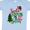 thumbnail image 4 of Inktastic Santa is Promoting Me to Big Sister Green Plaid Tree Girls Baby Bodysuit, 4 of 5