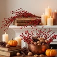 thumbnail image 4 of Miwamany Flexible Artificial Fall Berry Stem Picks, Bendable Wire Faux Berry Branch Ornament for Vase Centerpiece Wreath Mantel Thanksgiving Halloween Farmhouse Home Decor, 4 of 6