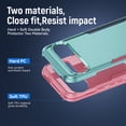 thumbnail image 3 of Feishell Case Fit for Google Pixel 9 / 9 Pro,Military Grade Shockproof Protection Hybrid Armor Double Layer Hard PC + Soft TPU Drop Resistant Anti-Fingerprint Phone Cover,Green+Pink, 3 of 6
