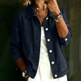 thumbnail image 2 of Women's Relaxed Fit Long Sleeve Turndown Collar Denim Button Up Cardigan Coat Jacket Comfy Versatile Spring Winter Outfits | CSEONE,Navy M, 2 of 7