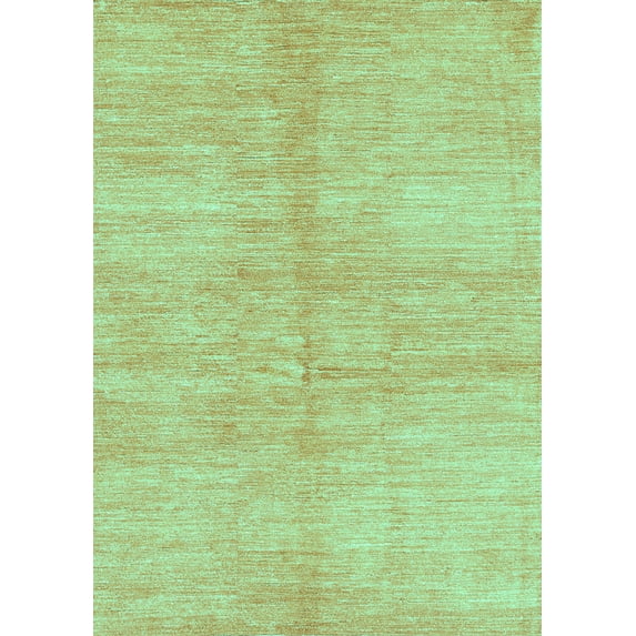 Ahgly Company Machine Washable Indoor Rectangle Abstract Turquoise Blue Contemporary Area Rugs, 5' x 7'