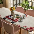 thumbnail image 3 of Puerto Rican Flag Table Cloths for 8 Foot Rectangle Tables, Vintage Country Truck Flowers Beige Patio Waterproof Elastic Fitted Tablecloths, Washable Rectangular Table Cover for Camping, 3 of 8