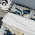 thumbnail image 4 of Designart "Abstract Shape in Golden and Blue Marble III" Animals Bedding Covert Set - Abstract Marble Blue Abstract Bed Set With 2 Shams, 4 of 6