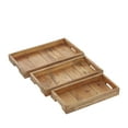 thumbnail image 6 of DecMode 14", 16", 18"W Brown Wood  Tray, 3-Pieces, 6 of 9