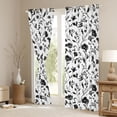 thumbnail image 3 of Erosebridal Vintage Flower Curtains Pack of 2 (42x84 Each) for Women, Black White Curtains Blackout, 3 of 6