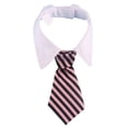 thumbnail image 2 of Flmtop Chien de Compagnie Chiot Fête Mariage Réglable Rayé Collier Cravate Noeud Papillon Rose Bande Noire, 2 of 9