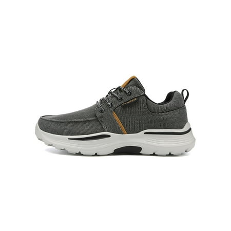 

Harsuny Mens Walking Shoes Comfort Sneakers Lace Up Flats Driving Breathable Fashion Casual Shoe Non-Slip Black Gray 9