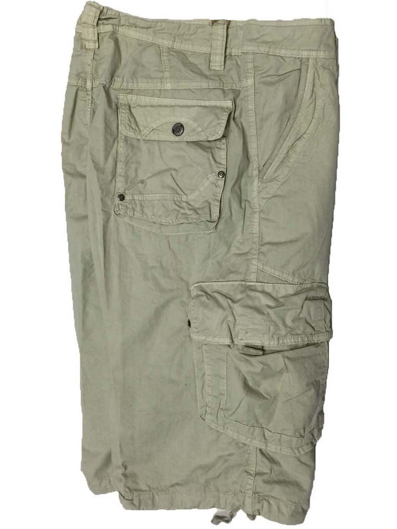 Stone Touch Men's Cargo Shorts, White + Stone color 2 pc