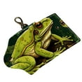 Frog Key Holder Wallet with 6 Hooks, Side Pockets, and ID Card Holder Unisex Key Pouch Case