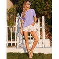 thumbnail image 5 of Ekouaer Pajama Set for Women Viscose from Bamboo Short Sleeve Tops and Shorts Set 2 Piece Lounge Set, 5 of 6