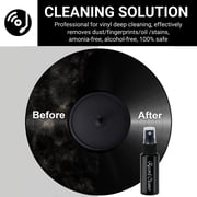 kulloomii Premium Vinyl Record Cleaner Kit - Complete 4-in-1 Vinyl Records Cleaning Kit for Records Albums-Includes Soft Velvet Record Brush,Cleaning Liquid,Duster &Turntable Stylus Cleaning Gel