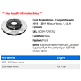 thumbnail image 2 of Front Brake Rotor - Compatible with 2012 - 2019 Nissan Versa 1.6L 4-Cylinder 2013 2014 2015 2016 2017 2018, 2 of 2