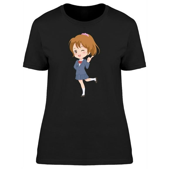 Cool Kawaii School Girl T-Shirt Women -Image by Shutterstock, Female XX-Large